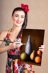 Fine art girl painting still life gallery artwork