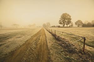 Frosted road in outback Australia