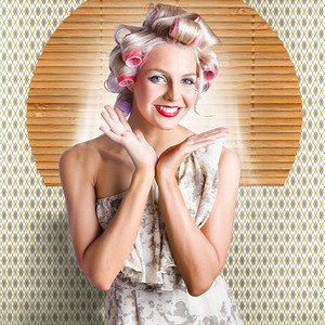 Retro Woman At Beauty Salon Getting New Hair Style