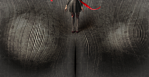 Vintage fantasy girl walking the path of creation