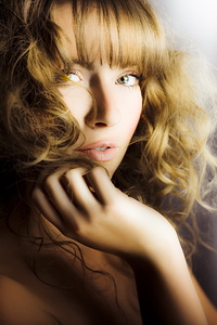Woman with beautiful wavy hair