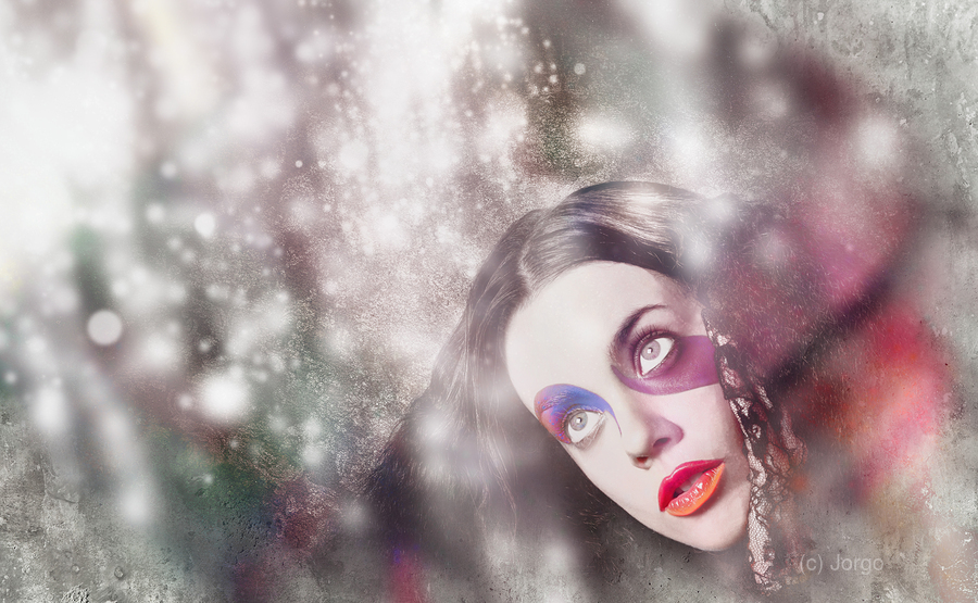 Fine art woman in light of spiritual awakening  Print