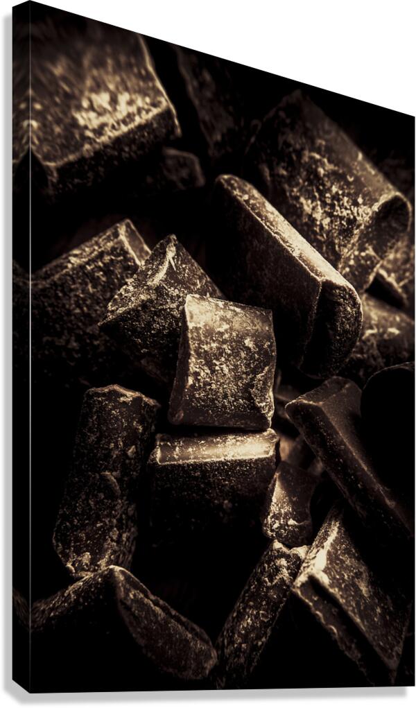Dark chocolate confectionary macro Canvas Print