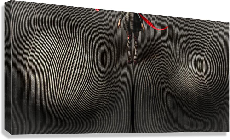 Vintage fantasy girl walking the path of creation Canvas Print