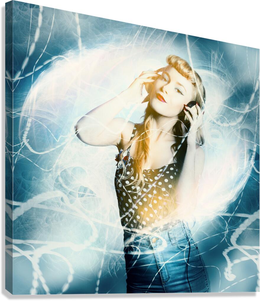 Dance music festival pinup Canvas Print
