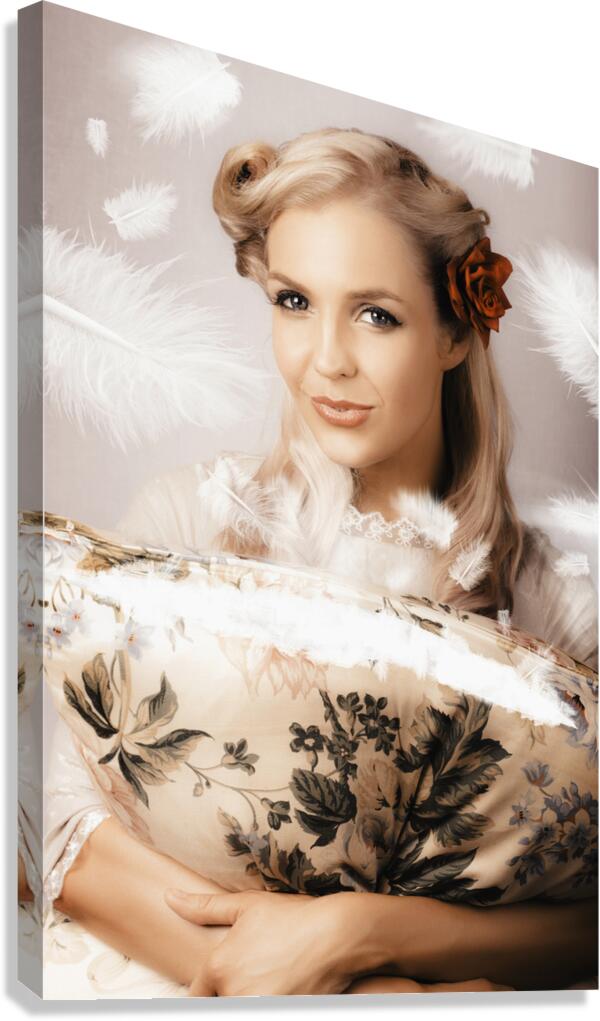 Vintage Portrait Of A Perfect Female Beauty Canvas Print